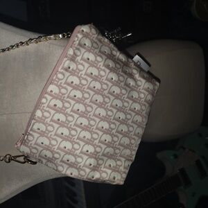 Elegant Beige Monogram Crossbody Bag. UPDATE:  Crystals Added.  See New Pictures